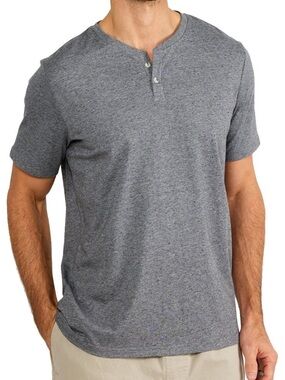 Free Fly Gray Henley Tee Shirt